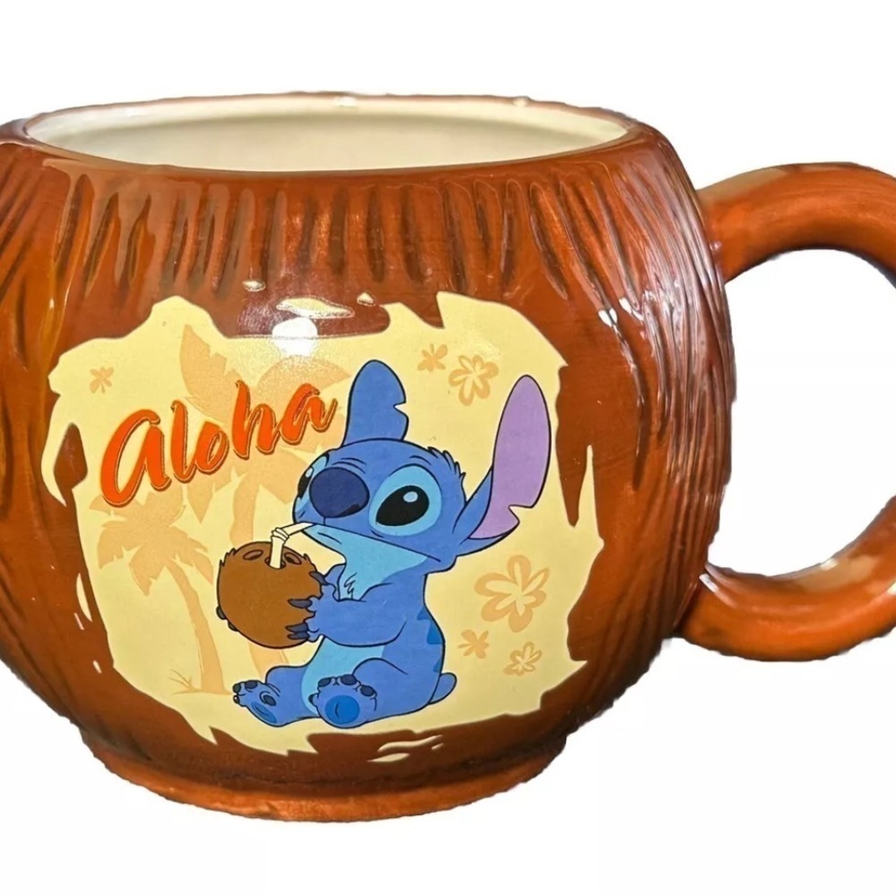 Lilo & Stitch “Aloha” Coconut Coffee Mug 20oz Hawaii Tiki Disney Store Cup